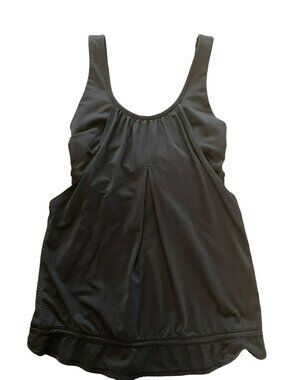 Lululemon Black Run Times Tank Top With Adjustable Hem Size 4